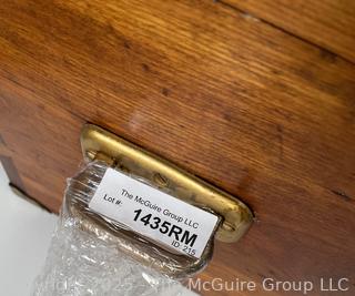 Flip Top Oak and Brass Toolbox Chest
