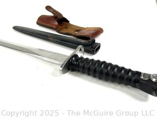 Swiss M1957 Bayonet w/ Sheath and Leather Belt Holster