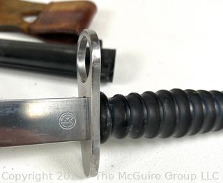 Swiss M1957 Bayonet w/ Sheath and Leather Belt Holster
