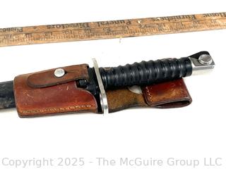 Swiss M1957 Bayonet w/ Sheath and Leather Belt Holster