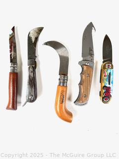 Five (5) Knives Including Pruning Knife