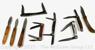 Nine (9) Pocket Knives