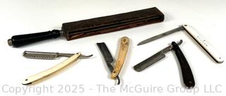 
Four (4) Straight Edge Razors and Strope