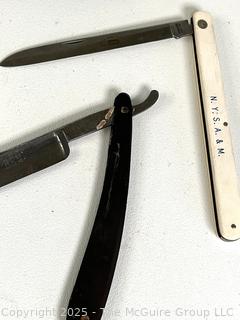 
Four (4) Straight Edge Razors and Strope