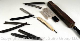 Five (5) Straight Edge Razors and Strope