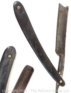 Five (5) Straight Edge Razors and Strope