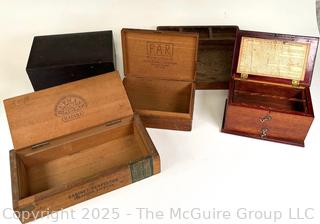 Wood Boxes Includiing Cigar and Money