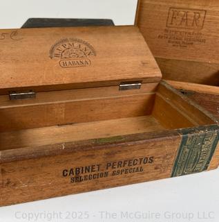Wood Boxes Includiing Cigar and Money