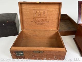Wood Boxes Includiing Cigar and Money