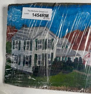Paint on Slate of Barn & House