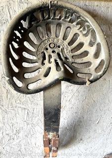 Cast Iron Bradleys Syracuse NY Tractor Seat