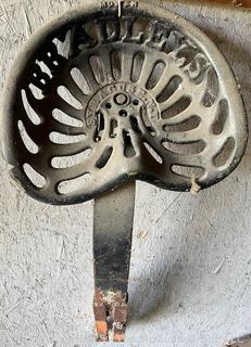 Cast Iron Bradleys Syracuse NY Tractor Seat