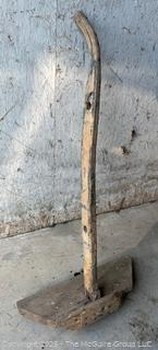 Primitive Wood Carved Farm Tool or Rake
