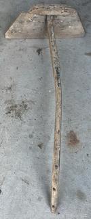 Primitive Wood Carved Farm Tool or Rake
