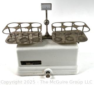 Antique Cast Iron Milk House Dairy Cream Porcelain Balance Scale White
