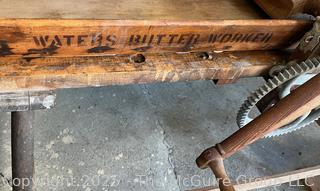 Antique Butter Working Table Used to Drain Excess Water From Raw Butter