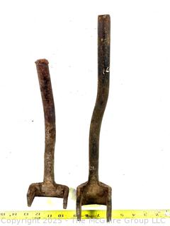Two (2) 19th C Hand Forged Carriage Square Nut Wrenches  UPDATE PHOTOS