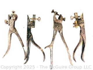 Group of Four (4) Saw-Set Tooth Aligning Pliers/Clamps