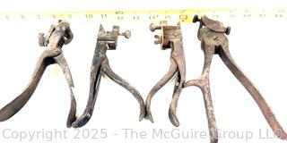 Group of Four (4) Saw-Set Tooth Aligning Pliers/Clamps