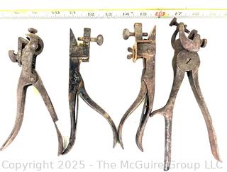Group of Four (4) Saw-Set Tooth Aligning Pliers/Clamps