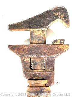 Grouping of Antique Hand Tools Including Monkey Wrench, Hand Drill Bit,  Pliers and Drawshave