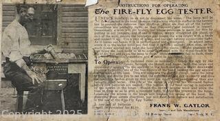 The Fire-Fly Egg Candle Tester. 1908 Patent