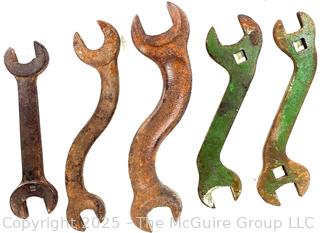 Five (5) Antique Iron Wrenches Including D-51 & D-52 w/ Original Green Paint.<br>

<br><br>

Removal Options:<br><br> Sat (Nov 8) & Sun (Nov 9) 11-3pm, 56 Scotch Hill Rd., Cambridge NY 12816<br><br>

Sat (Nov 15) 12-2pm, TMG Warehouse, 2800 Juniper St., Fairfax, VA 22031<br><br>

Request Shipping (david@themcguiregroupllc.com) 