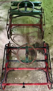 Horse Drawn Double Sled. Farm Implement 