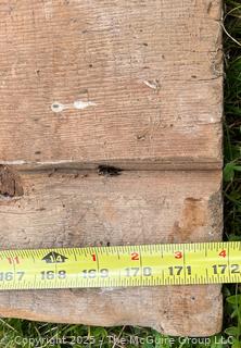 32" Wide x 14'4" Long x 1 3/8 Thick. This Pine Plank is Estimated to be More Than 400 Years Old