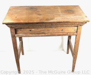 Primitive Single Drawer Occasional Table Missing Pulls  