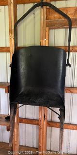 Late 19th C Primitive Horse-Drawn Forged Slip Sloop Scraper Used For Earth Moving.  