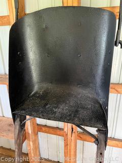 Late 19th C Primitive Horse-Drawn Forged Slip Sloop Scraper Used For Earth Moving.  