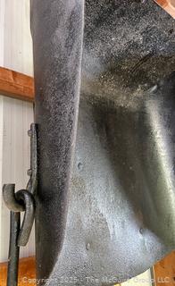 Late 19th C Primitive Horse-Drawn Forged Slip Sloop Scraper Used For Earth Moving.  