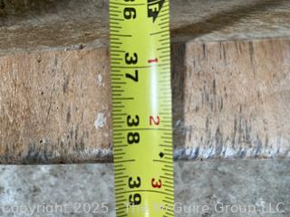 Single Plank Carved Wooden Bread Dough Bowl Primitive Wood Trencher. Reinforced. Measures 19 x 38".  