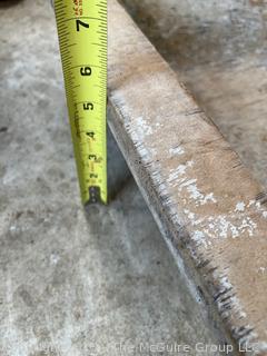 Single Plank Carved Wooden Bread Dough Bowl Primitive Wood Trencher. Reinforced. Measures 19 x 38".  