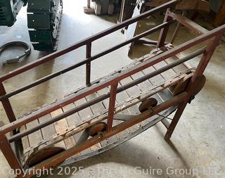 Antique Wooden Goat Treadmill for Powering Belt Driven Farm Implements