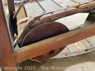 Antique Wooden Goat Treadmill for Powering Belt Driven Farm Implements