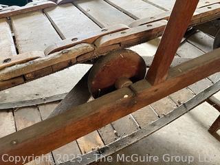 Antique Wooden Goat Treadmill for Powering Belt Driven Farm Implements