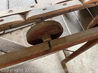 Antique Wooden Goat Treadmill for Powering Belt Driven Farm Implements