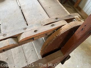 Antique Wooden Goat Treadmill for Powering Belt Driven Farm Implements