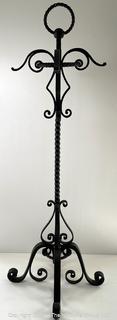 Twisted Iron Fireplace Tool Stand. Measures 35"T 