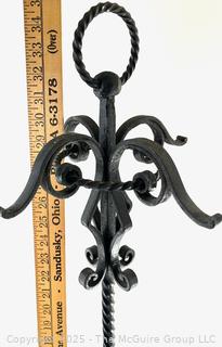 Twisted Iron Fireplace Tool Stand. Measures 35"T 
