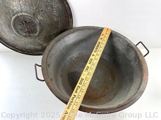 Vintage Metal Dough Bowl with Lid