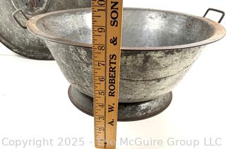 Vintage Metal Dough Bowl with Lid