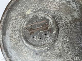 Vintage Metal Dough Bowl with Lid
