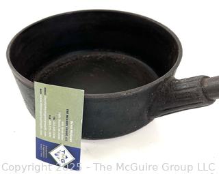 Cast Iron Frying Pan (#3) and Long Handled Pot 