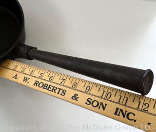 Cast Iron Frying Pan (#3) and Long Handled Pot 