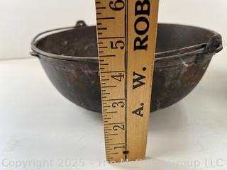 Two (2) Cast Iron Pots w/ Wire Bales for Cooking or Possibly Lead Smelting