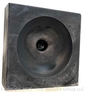Soapstone "Bed-Warmer" w/ Wire Bale. Branded