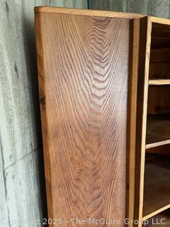 Chestnut Corner Cupboard.  Measures 48"W at Front, 75" Tall, 27" Deep at Center and 36" Each Side at Back